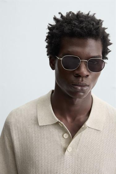 TEXTURED KNIT POLO SHIRT - Beige by Zara - Image 4