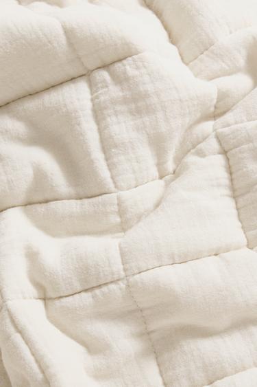 CHILDREN'S CHECK MUSLIN QUILT - Grey by Zara