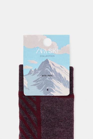 WOOL SKI SOCKS - Burgundy by Zara - Image 2