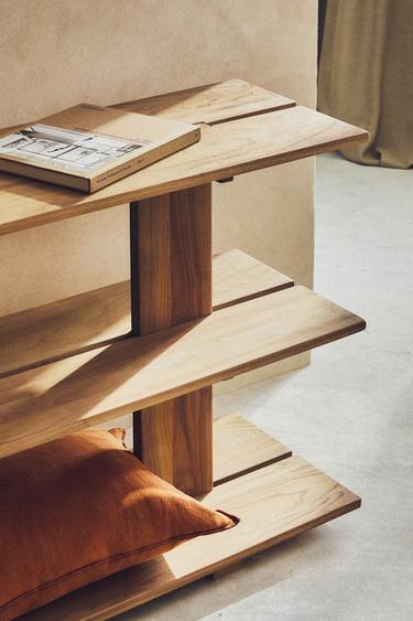 ELM WOOD SHELVING UNIT WITH THREE SHELVES - Light beige by Zara - Image 5