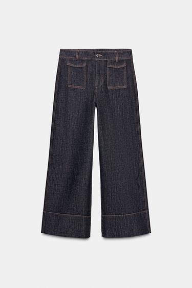 JEAN Z1975 CULOTTE TAILLE NORMALE POCHES À RABAT - Noir de Zara - Image 6