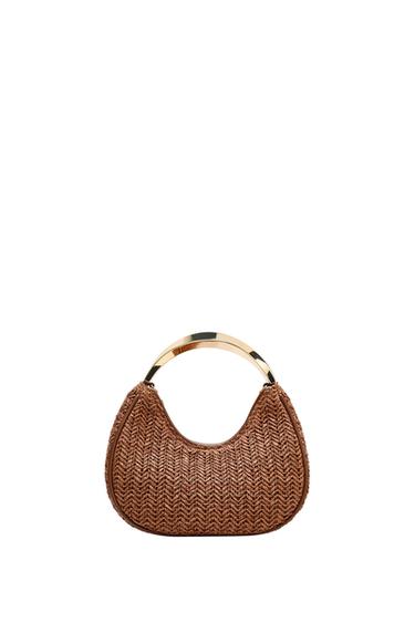 BAG WITH METAL HANDLE DETAIL - Brown by Zara