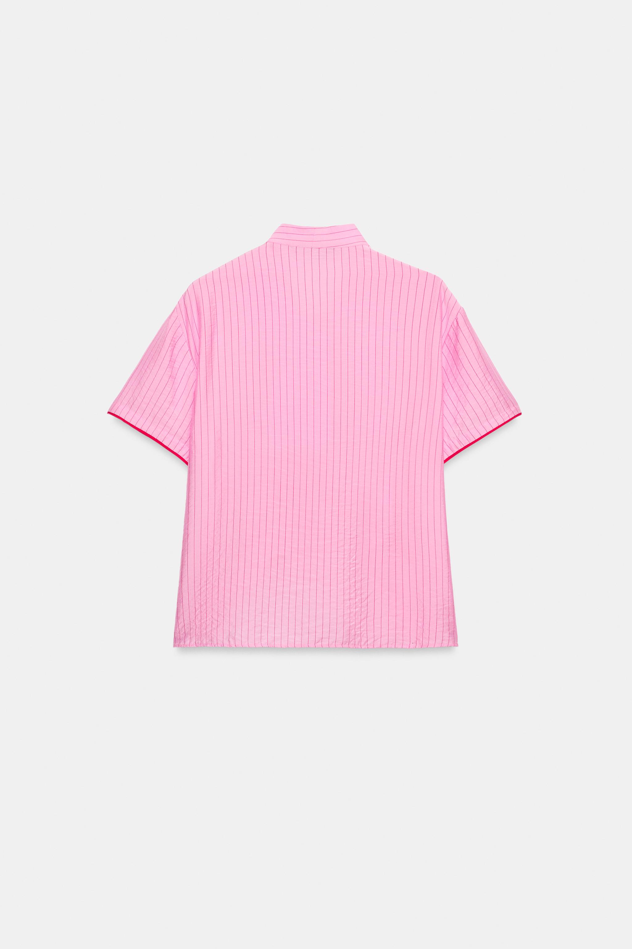 STRIPED TIE TOP - Pink | ZARA United States