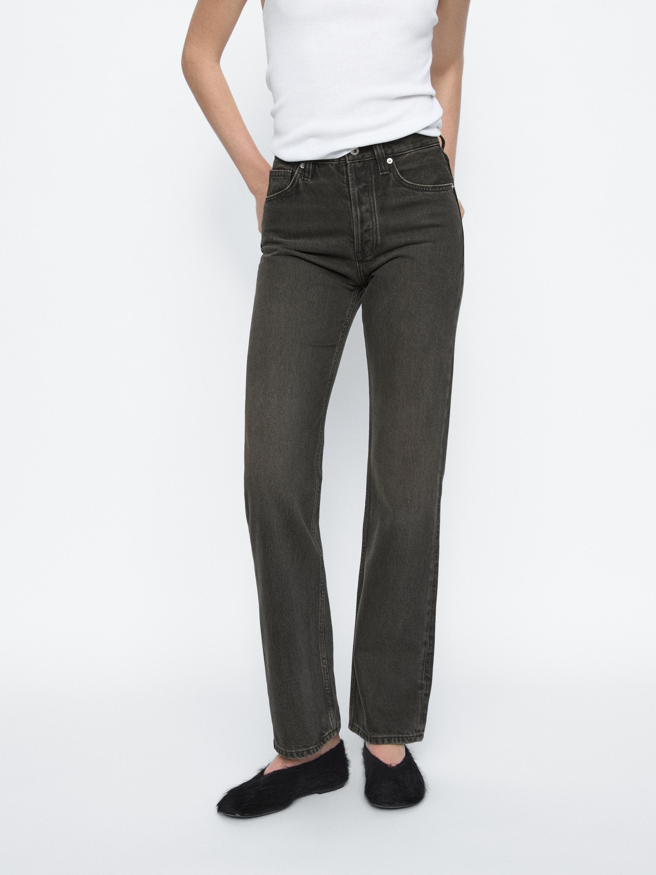 Straight-leg high-waist jeans - Gray / Natural | ZARA United