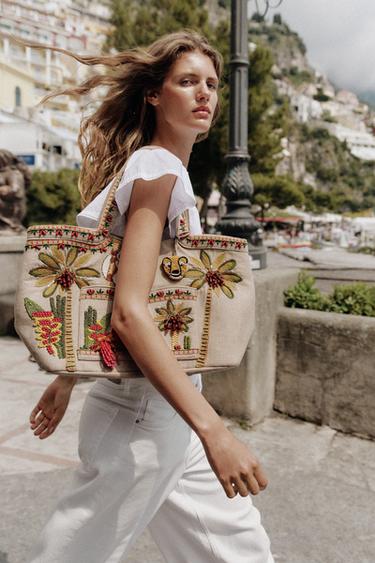 Zara BEADED MAXI SHOPPER - Multi-color - Image 0