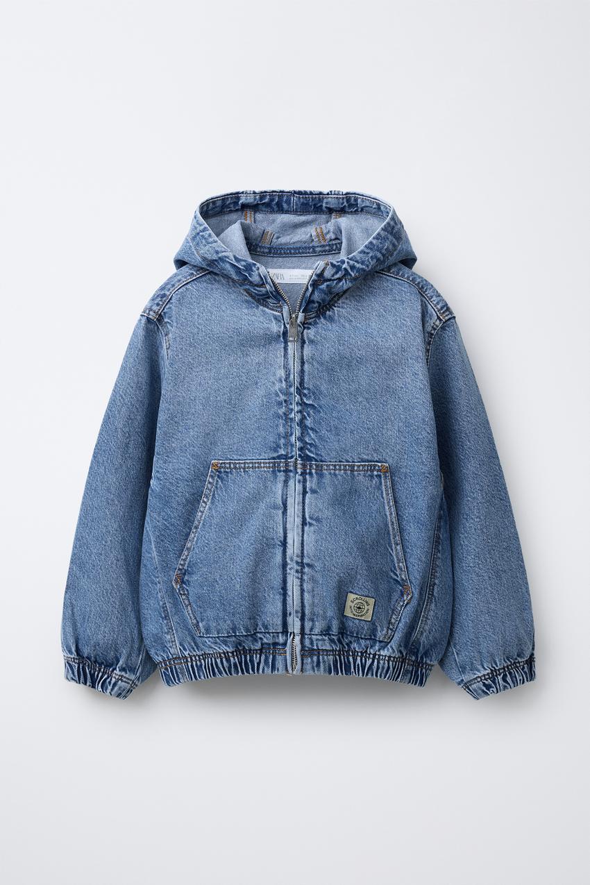 フード付きデニムジャケット - ミディアムブルー | ZARA Japan / 日本