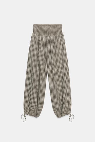 PANTALÓN CUADROS - Gris medio de Zara