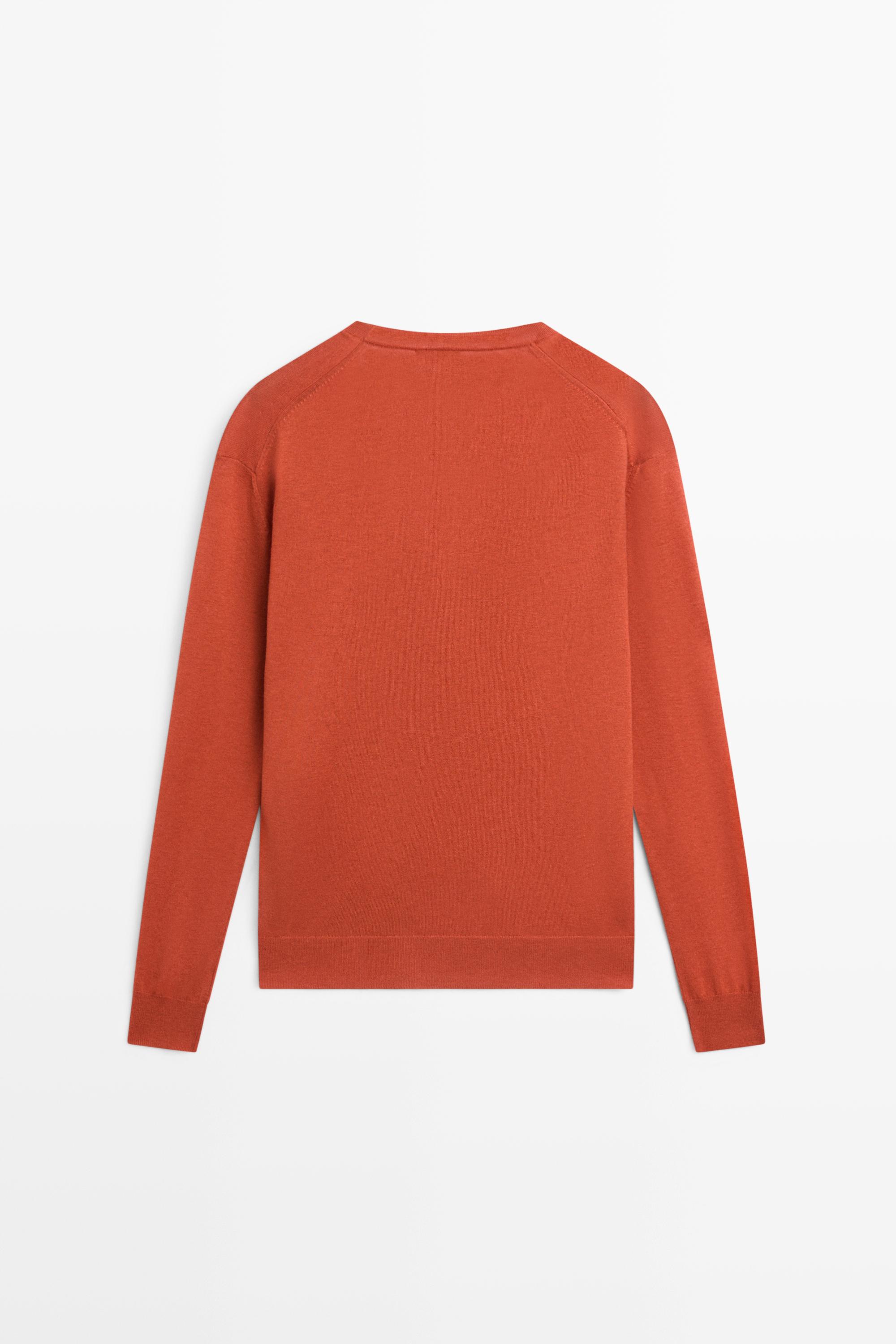 V-neck knit sweater