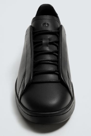 TENNIS EN CUIR - Noir de Zara - Image 2