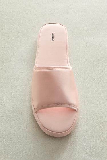 ZAPATILLA PALA FLATFORM SATÉN - Rosa de Zara