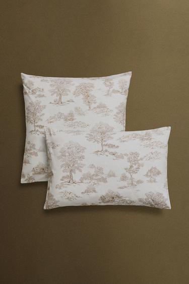 TOILE DE JOUY FOREST PILLOWCASE - Brown by Zara - Image 4
