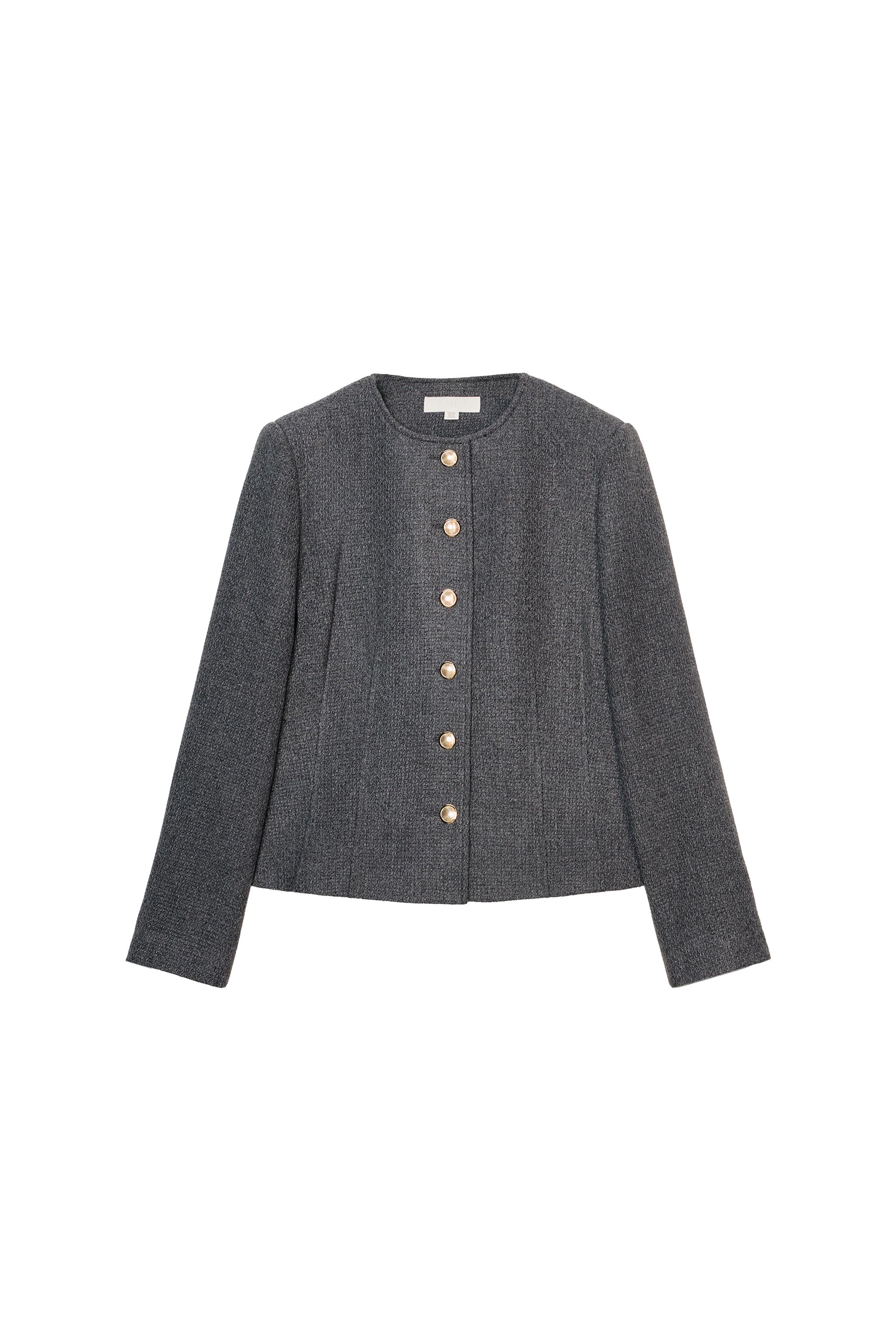 STRAIGHT-FIT BLAZER WITH SHOULDER PADS