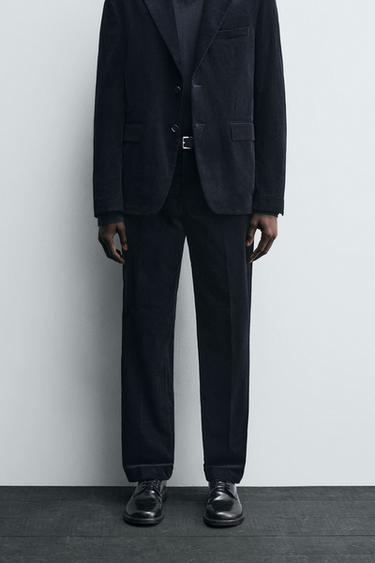 CORDUROY SUIT TROUSERS - Navy blue by Zara