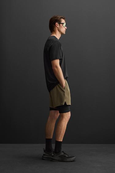 2-IN-1 TRAINING SHORTS - Dark khaki de Zara - Image 3