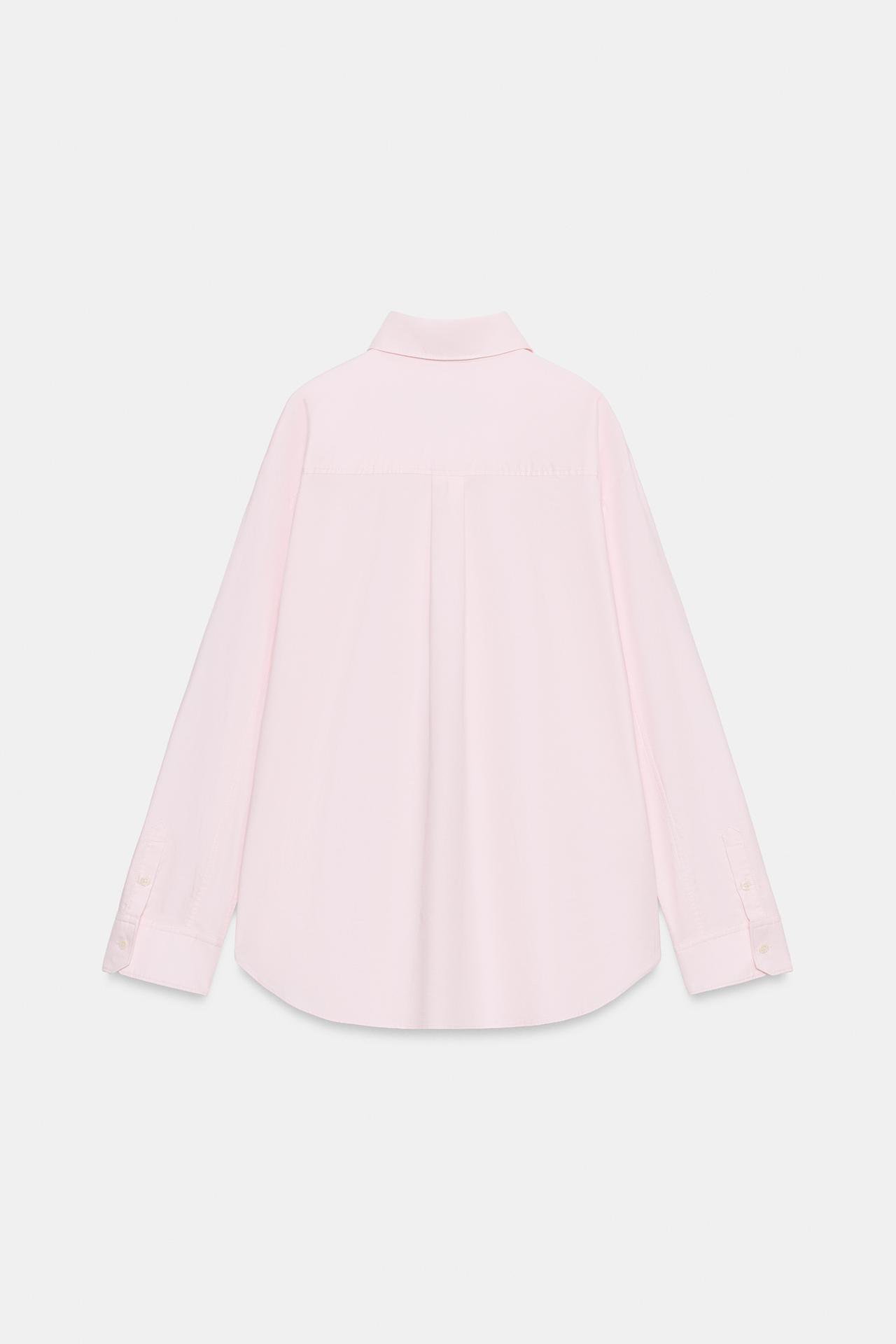 ZW COLLECTION OXFORD FROG FASTENING SHIRT — Pink