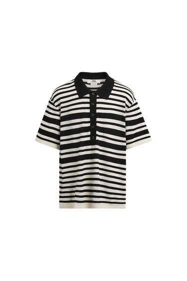 GESTREIFTES STRICK-POLOSHIRT LIMITED EDITION - Schwarz von Zara - Bild 0