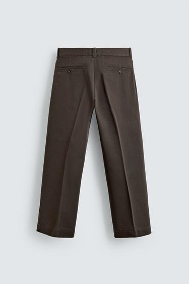 ORIGINS TWILL CHINO TROUSERS - Brown by Zara - Image 7