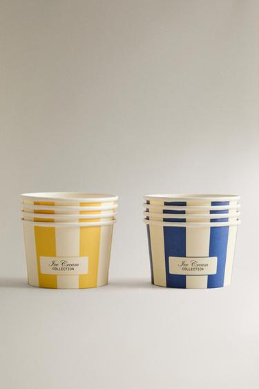 LOT DE COUPELLES À GLACE PAPIER (LOT DE 8) - Jaune de Zara