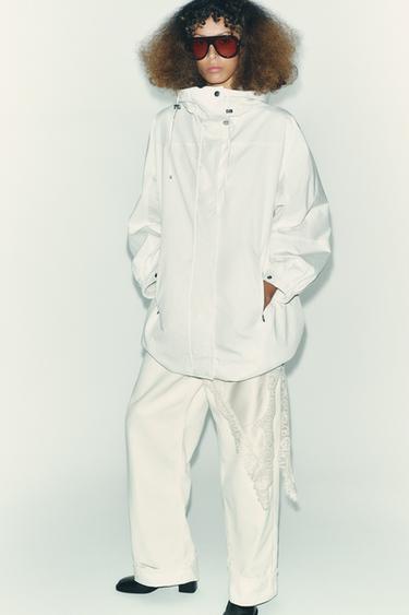 OVERSIZE MULTI-POSITION HOODED PARKA ZW COLLECTION - White by Zara - Image 4