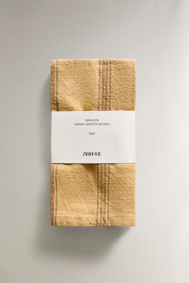 LOT SERVIETTES DE TABLE RAYURES FIL TEINTÉ (LOT DE 2) - Moutarde de Zara - Image 4