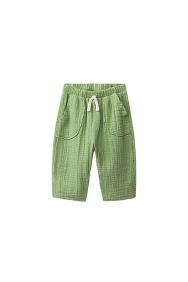 TROUSERS WITH TEXTURED FABRIC - Green by Zara