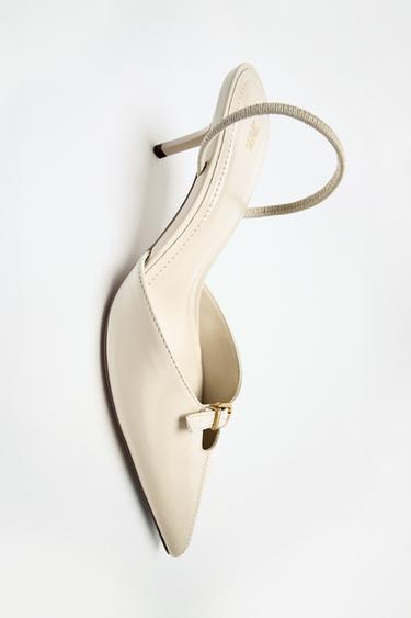 BUCKLE DETAIL HEELED SHOES - White by Zara
