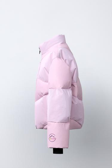 DOUDOUNE 80 % DUVET ET 20 % PLUME MÉTALLISÉE WATER RESISTANT ET COUPE-VENT SYSTÈME RECCO® COLLECTION SKI - Rose de Zara - Image 2
