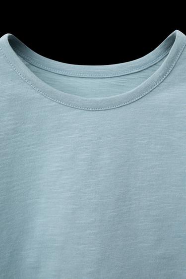 Zara BACK RUFFLE T-SHIRT - Blue
