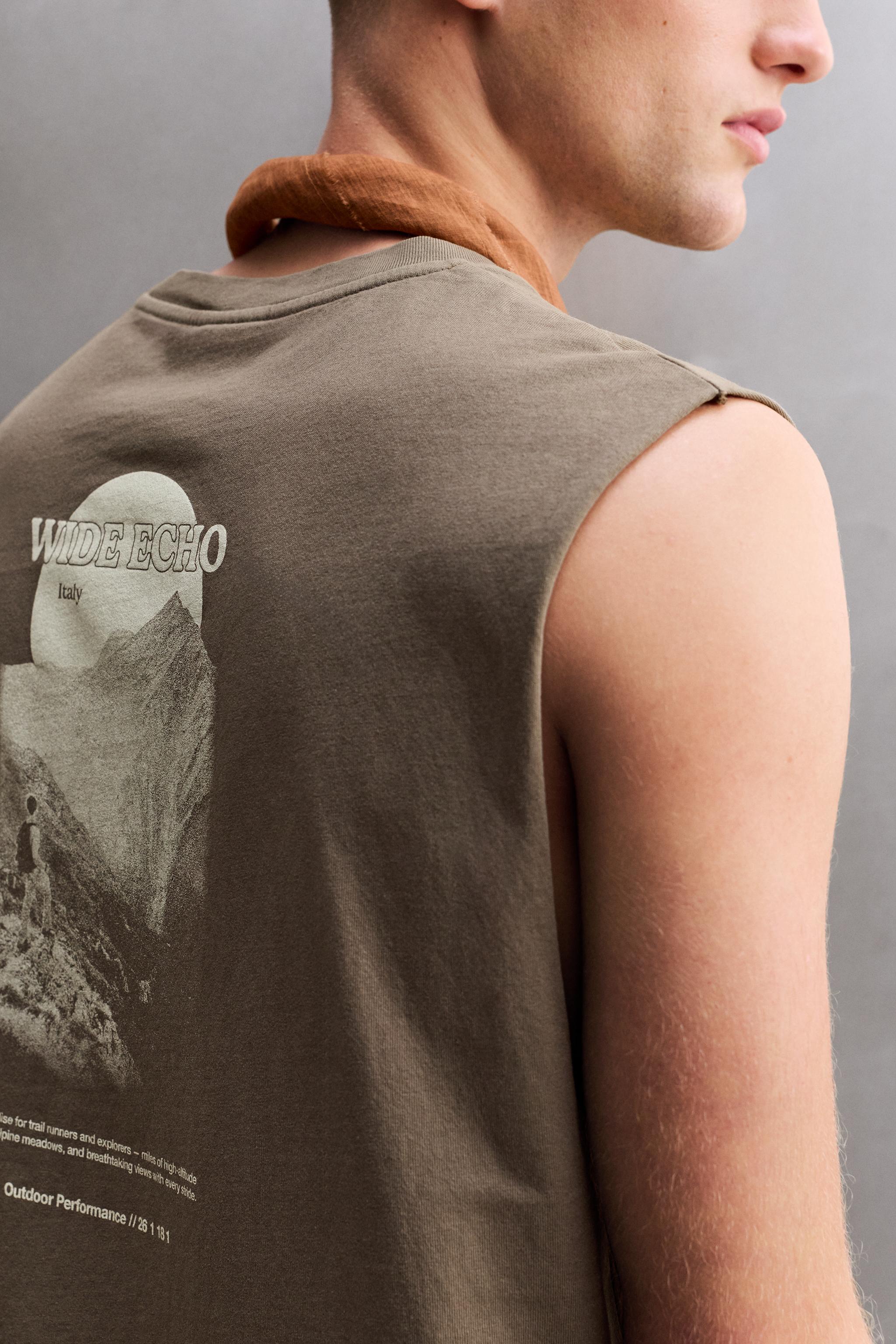 新作サルセーション　Back Pleat Tank Top CONTRAST PRINT TANK TOP - Washed green | ZARA Canada