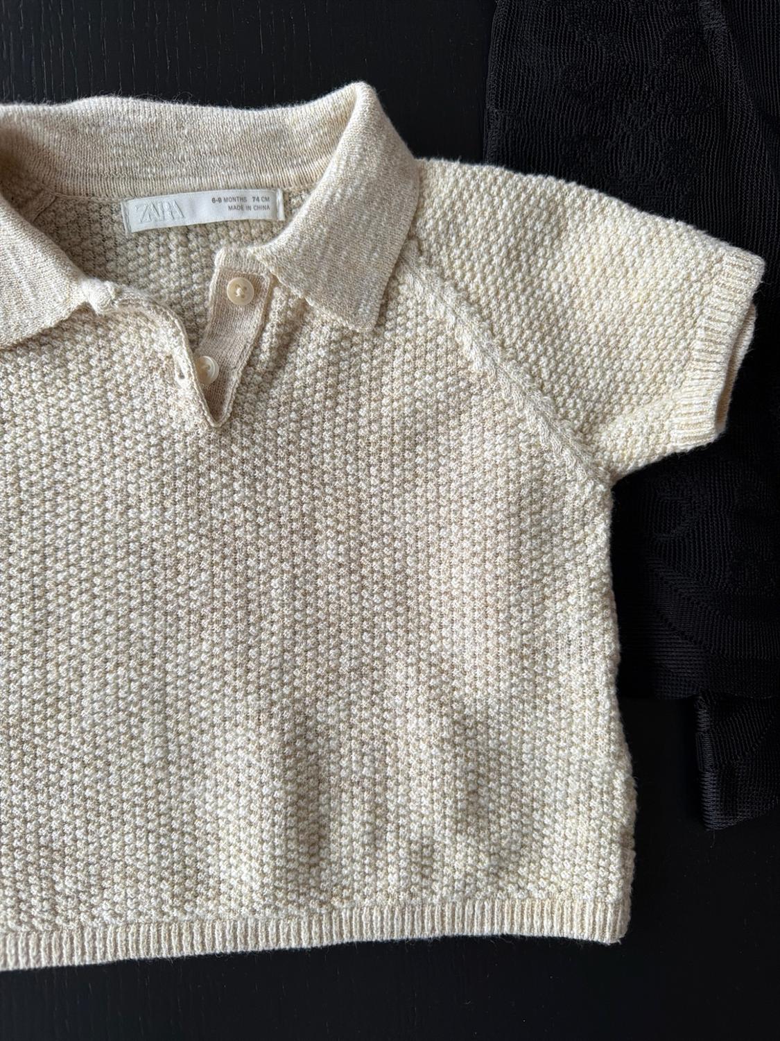 TEXTURED KNIT POLO JUMPER - Image 3