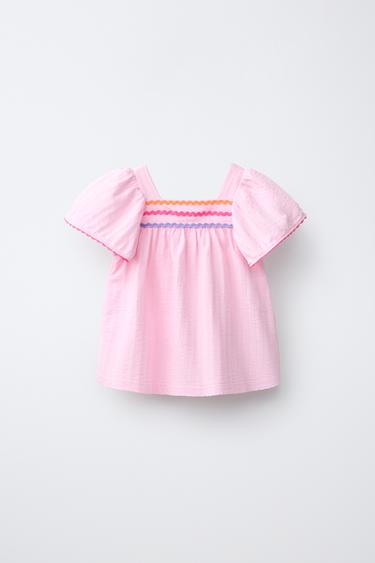 CONTRAST RIPPLE TEXTURED TOP - Pink / Mauve by Zara - Image 0