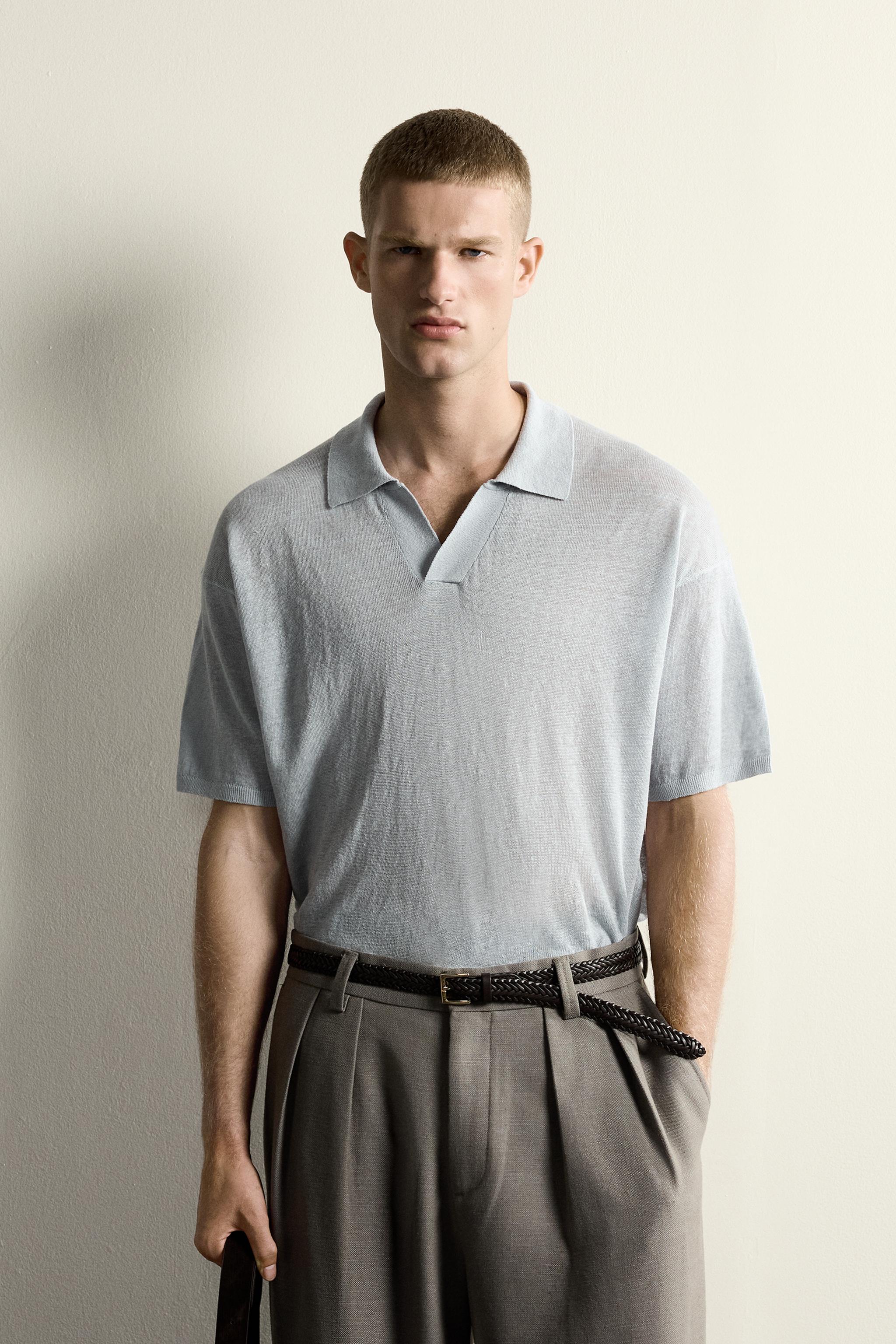 100% LINEN RELAXED FIT POLO SHIRT