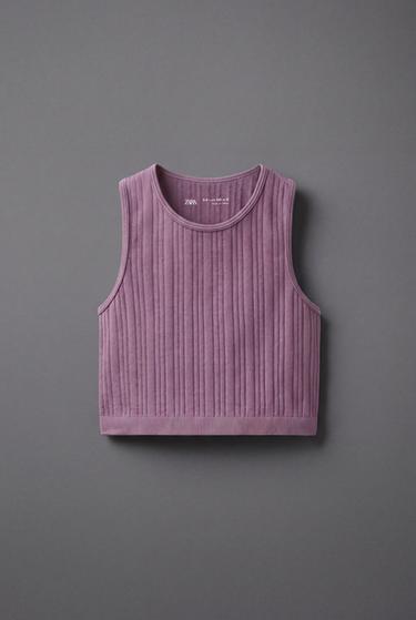 SEAMLESS GYM TOP - Pale pink by Zara