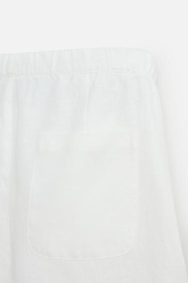 100% LINEN BERMUDA SHORTS - White by Zara - Image 8