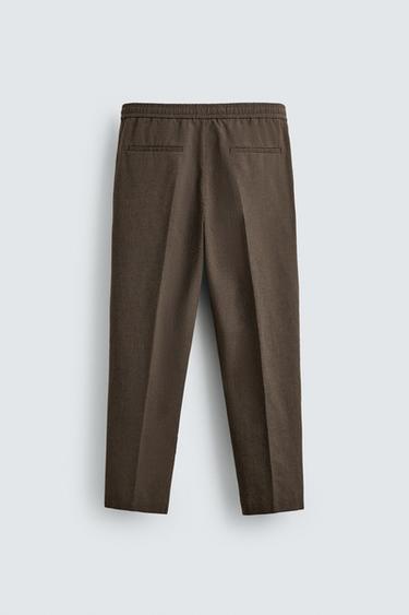 RELAXED FIT HOUNDSTOOTH SUIT TROUSERS - Brown by Zara - Image 7