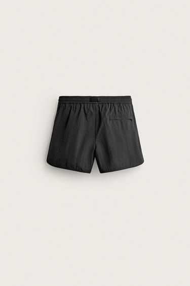 TEXTURED SHORT SWIM SHORTS — Black 2