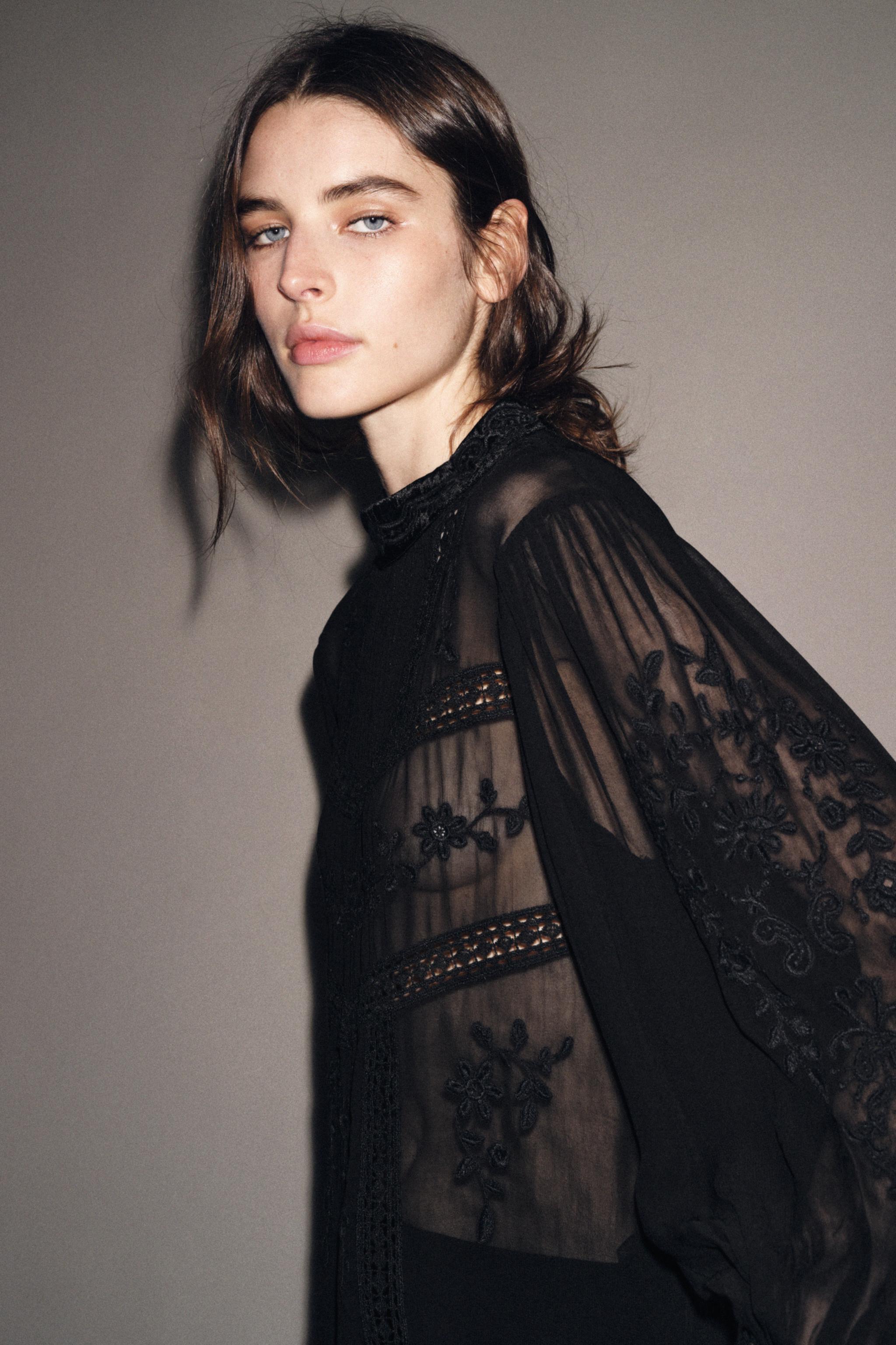 BLOUSE ENTREDEUX EN VELOURS ZW COLLECTION