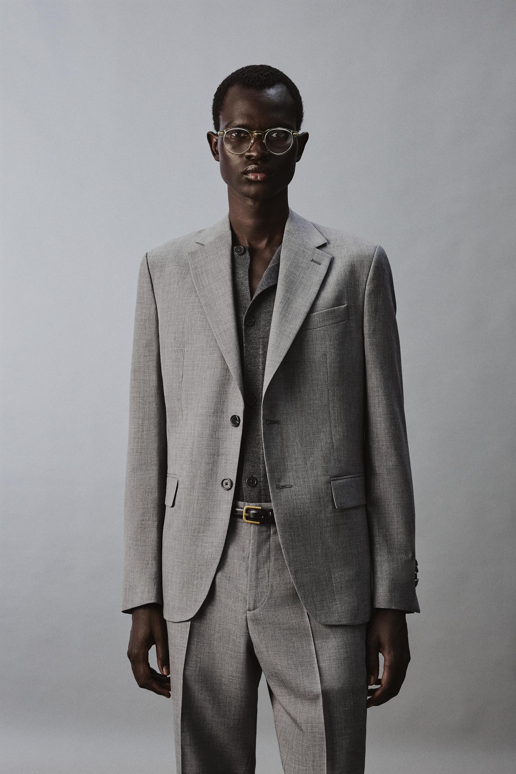 SLIM FIT TEXTURED SUIT BLAZER - Grey | ZARA Turkey