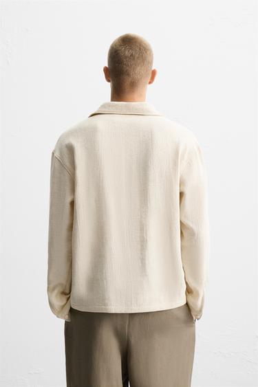 TEXTURED POLO SHIRT - Cream by Zara - Image 3