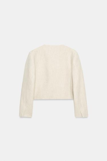 RUSTIC WEAVE BLAZER - Light beige by Zara - Image 7