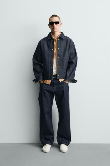 EMBROIDERED RELAXED FIT DENIM JACKET - Indigo by Zara