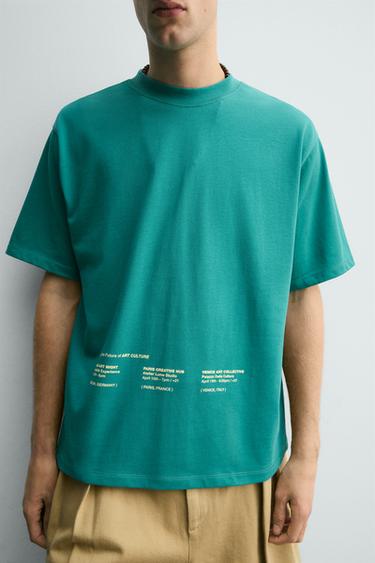 WASHED T-SHIRT WITH PRINTED GRAPHICS - LAGOON by Zara - Image 5