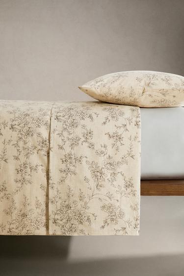DRAP DE DESSUS IMPRIMÉ FLEURI - Beige de Zara - Image 2