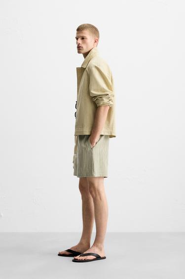 TEXTURED BERMUDA SHORTS - Light green by Zara - Image 3