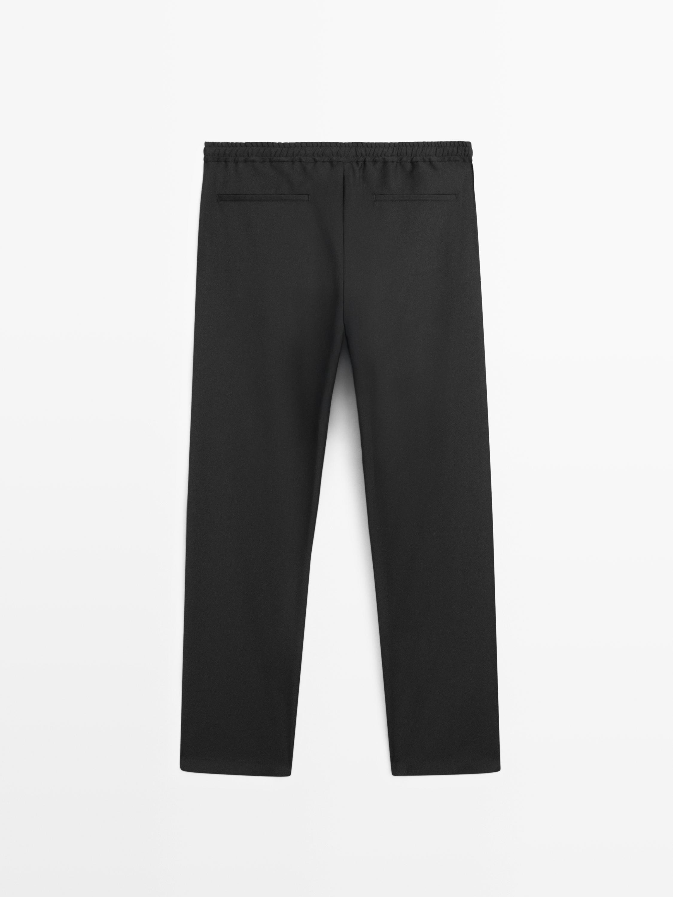 Pantalon relaxed fit laine
