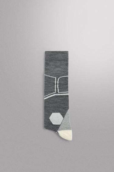 COMPRESSION SKI SOCKS - Ecru by Zara
