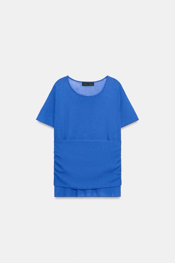 DRAPED KNIT JUMPER - Bluish by Zara - Image 0