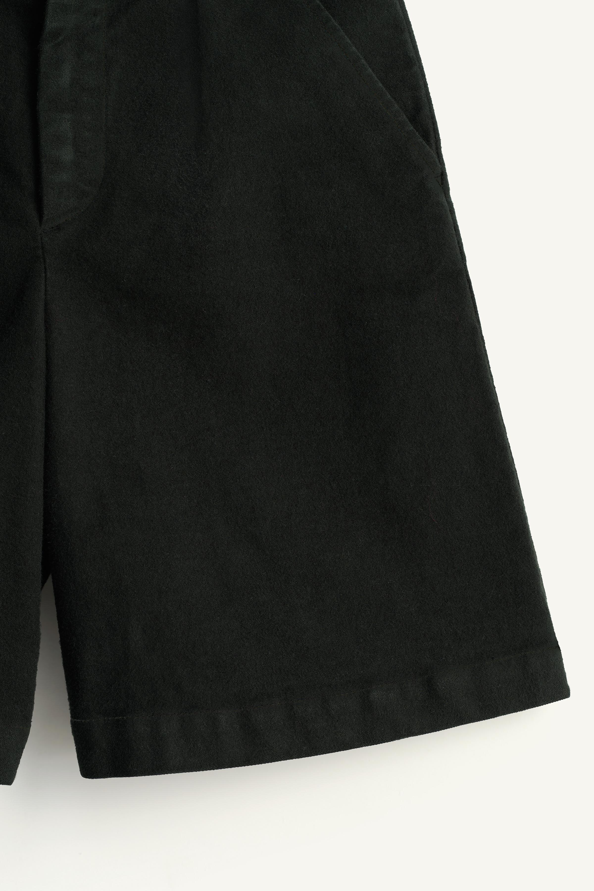 LIMITED EDITION VELVET PLEATED BERMUDA SHORTS