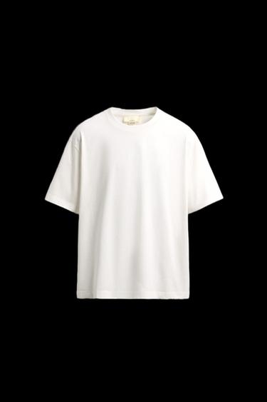 MERZERISIERTES T-SHIRT MIT KURZEN ÄRMELN – LIMITED EDITION - Weiß von Zara