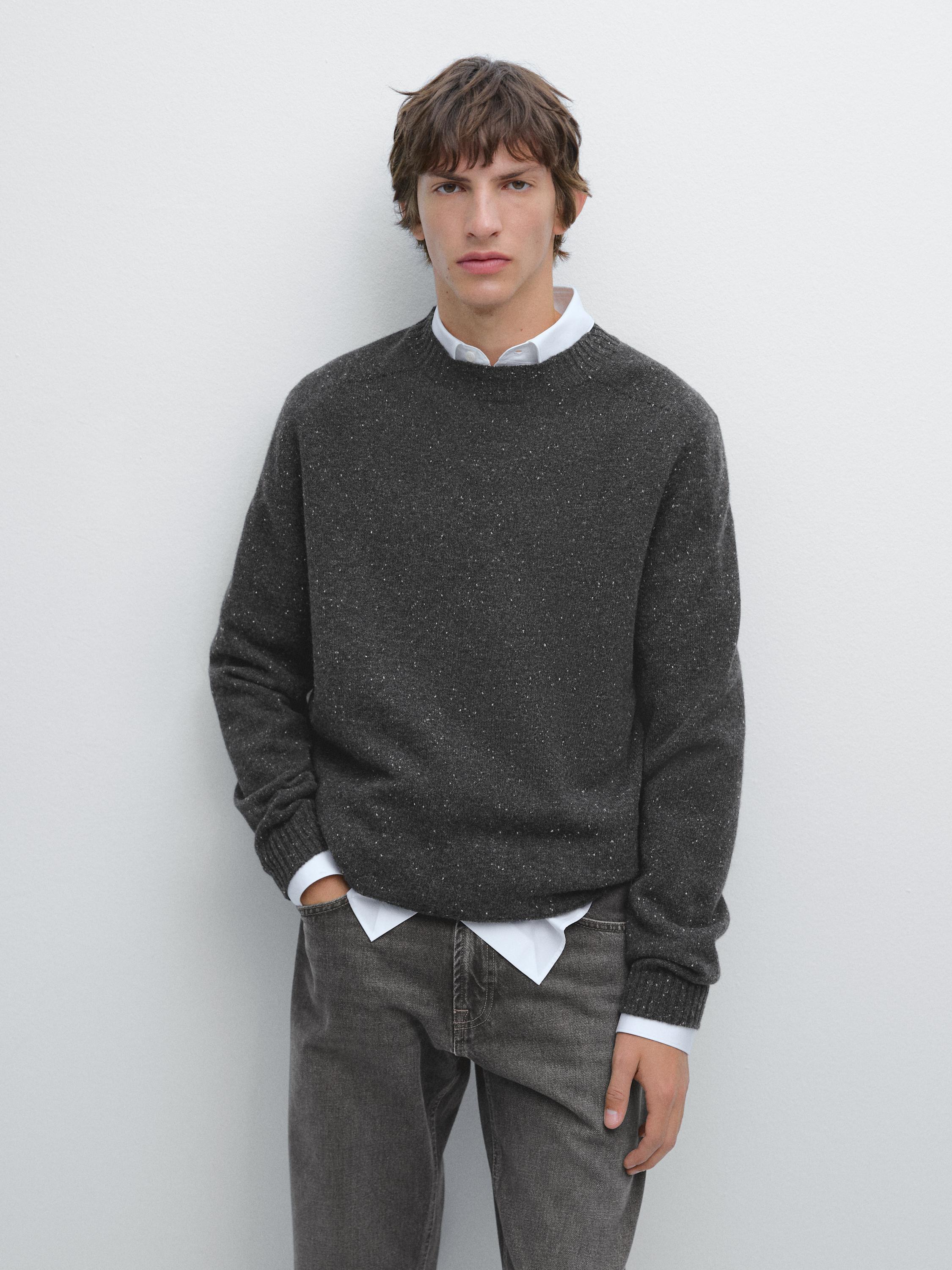 Crew neck sweater 100% wool